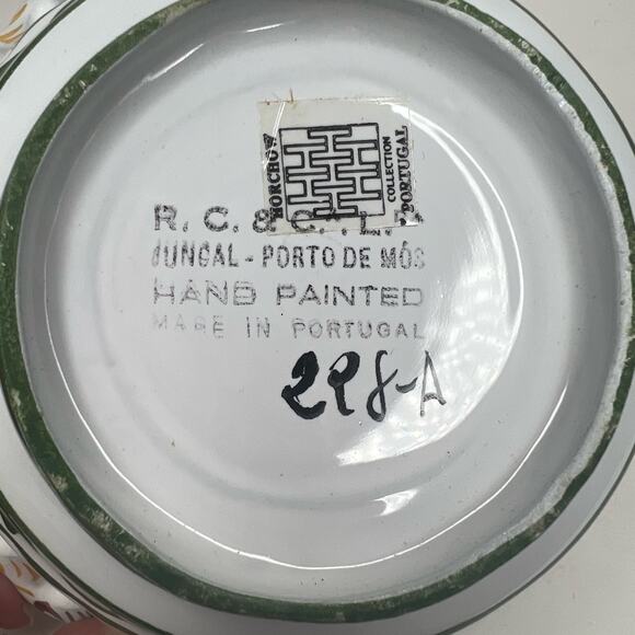 Vtg Horchow Collection Hand Painted Portugal Reticulated Bowl Pierced Faience - Picture 8 of 9